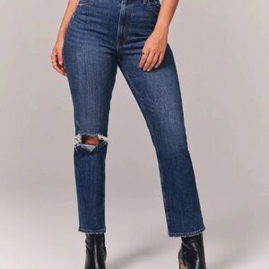 Abercrombie & Fitch Dark‎ Wash The Ankle Straight Ultra High Rise Jeans size 33